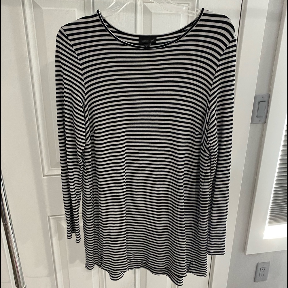 J. Jill black and white striped top